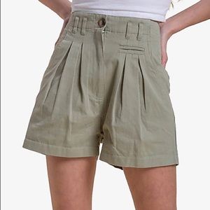 Emory Park high waisted woven pleated shorts